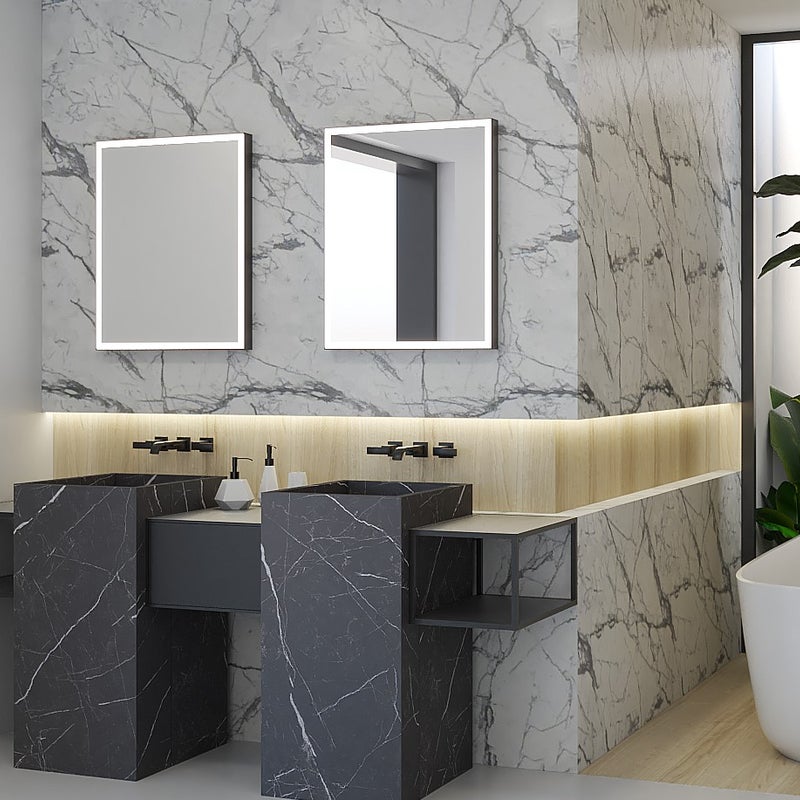 CLASSIC LINE lustro w czarnej ramie z oświetleniem LED 65 x 80 cm