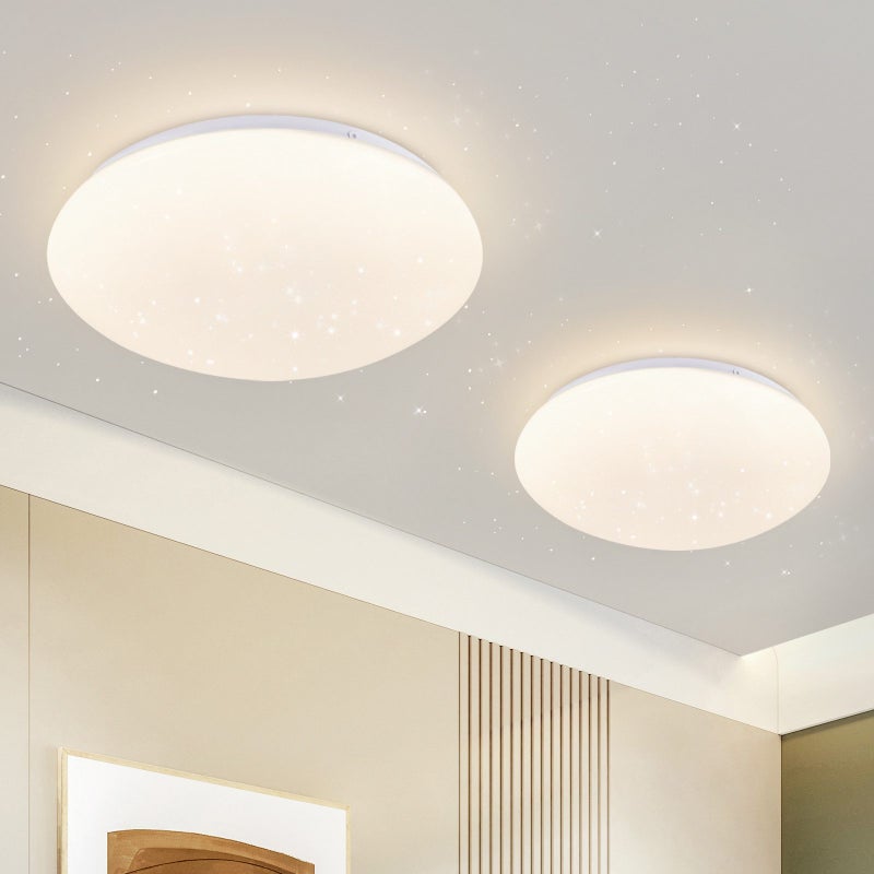 NETTLIFE 2 x Lampa sufitowa LED Salon - Ø 16,5 cm, 4000 K, 5 W, Neutralna biel, Korytarz, Pokój dziecięcy