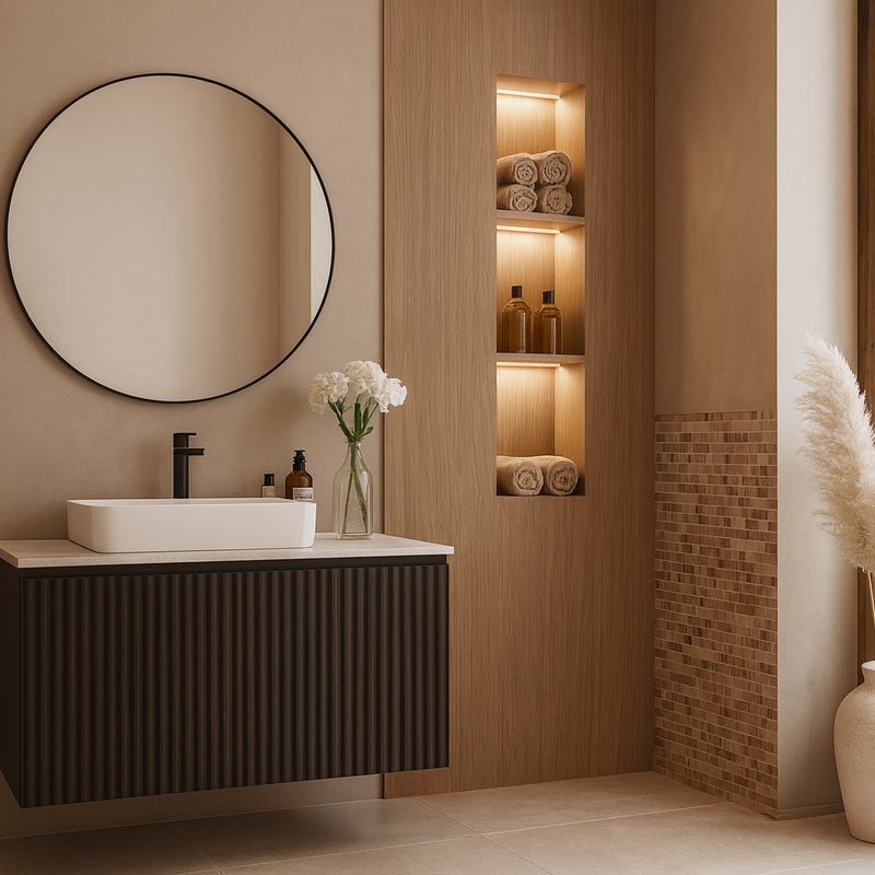 ROUND LINE okrągłe lustro w czarnej ramie 80 cm