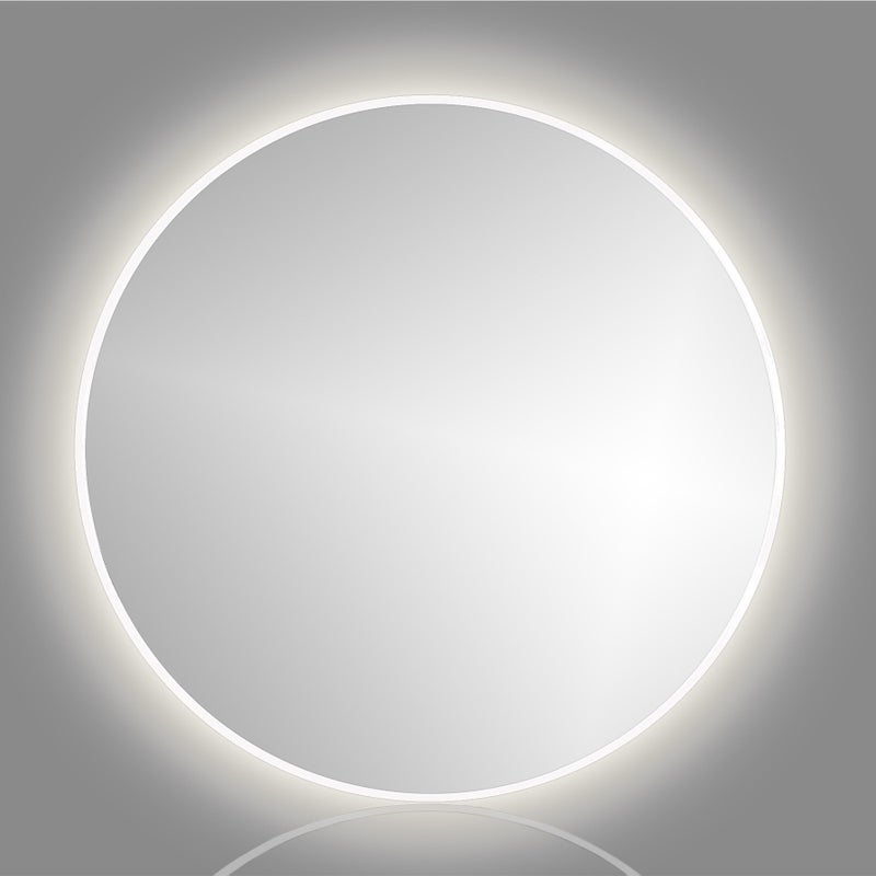 ROUND LINE LED okrągłe lustro w białej ramie 60 cm