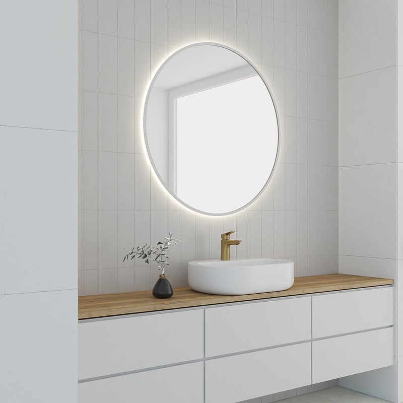ROUND LINE LED lustro w białej ramie z oświetleniem LED 80 cm