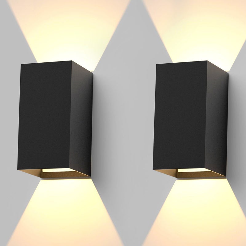 Nettlife Kinkiet LED zewnętrzny IP65, Zestaw 2 sztuk, czarny, 5W, ciepła biel 3000K