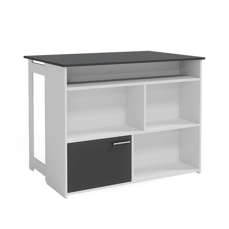 Vicco Stół barowy Dominic, Antracyt/biały, 116 x 37 cm 4x otwarte przedziały i 1x drzwi