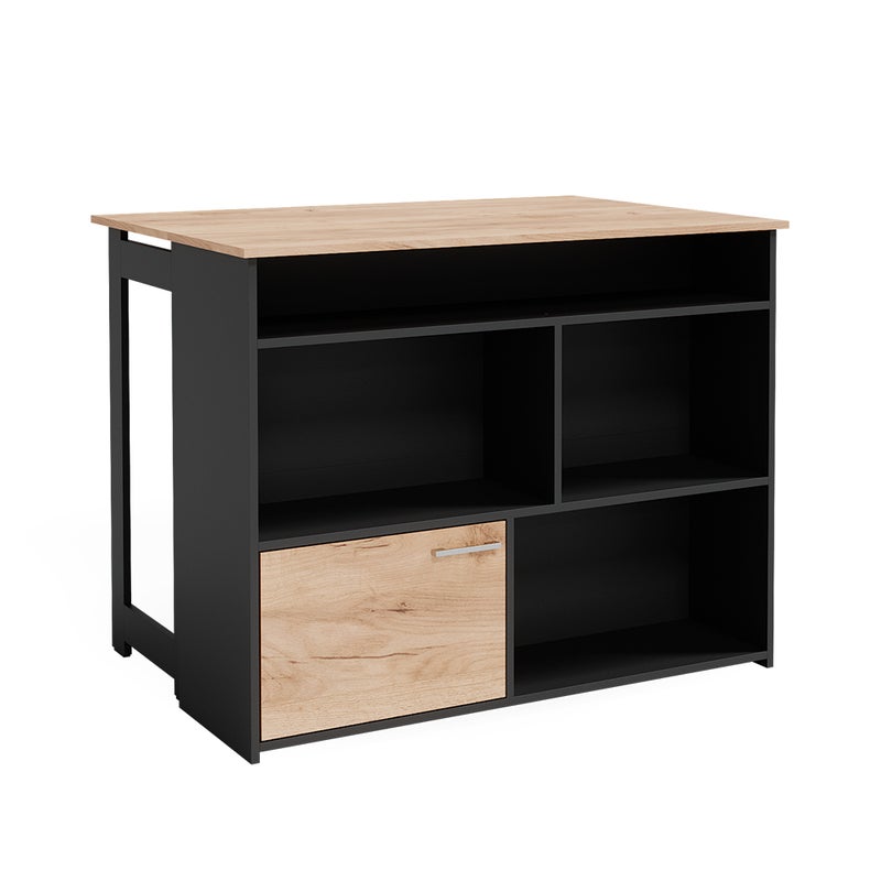 Vicco Stół barowy Dominic, Złoty dąb energetyczny, 116 x 37 cm 4x otwarte przedziały i 1x drzwi