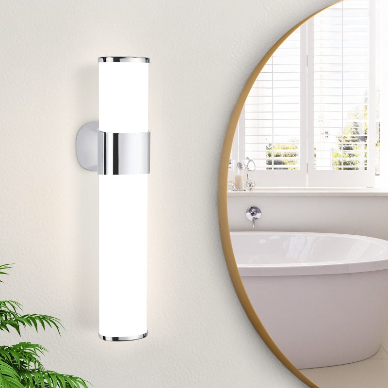 NETTLIFE Kinkiet łazienkowy LED, lampa łazienkowa LED na lustro - Modern Chrome 6W 30CM wodoodporny IP44 neutralny biały 4000K