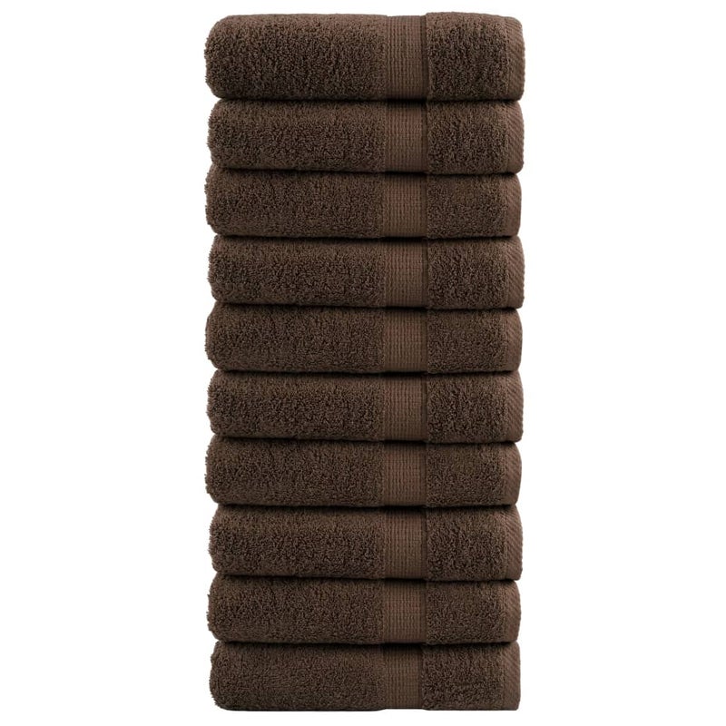 Ręczniki premium, SOLUND, 10 szt., brązowe, 50x100 cm, 600 g/m² vidaXL