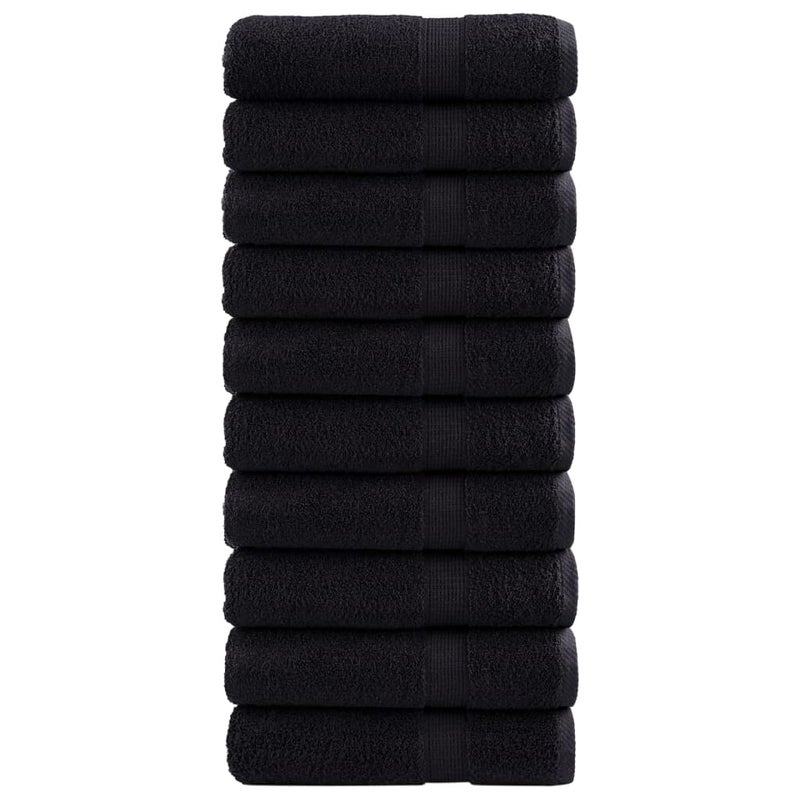 Ręczniki premium SOLUND, 10 szt., czarne, 70x140 cm, 600 g/cm² vidaXL