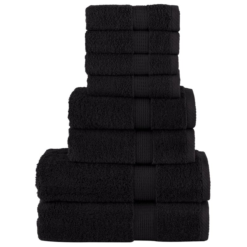 8-częściowy zestaw ręczników premium SOLUND, czarny, 600 g/cm² vidaXL