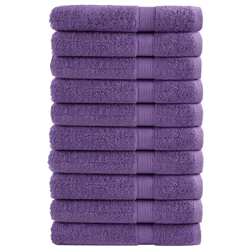 Ręczniki premium SOLUND 10 szt. fioletowe 100x200 cm, 600 g/cm² vidaXL