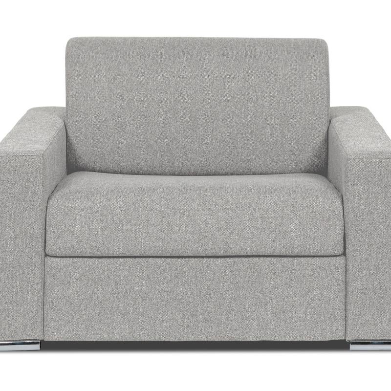 Fotel rozkładany typu express z jasnoszarą tapicerką - Miejsce do spania 70 cm - Materac 14 cm - CALITO