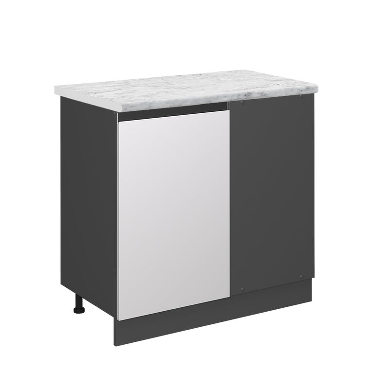 Vicco Szafka narożna R-Line, Biały, 86 cm J-Shape BR Marmur