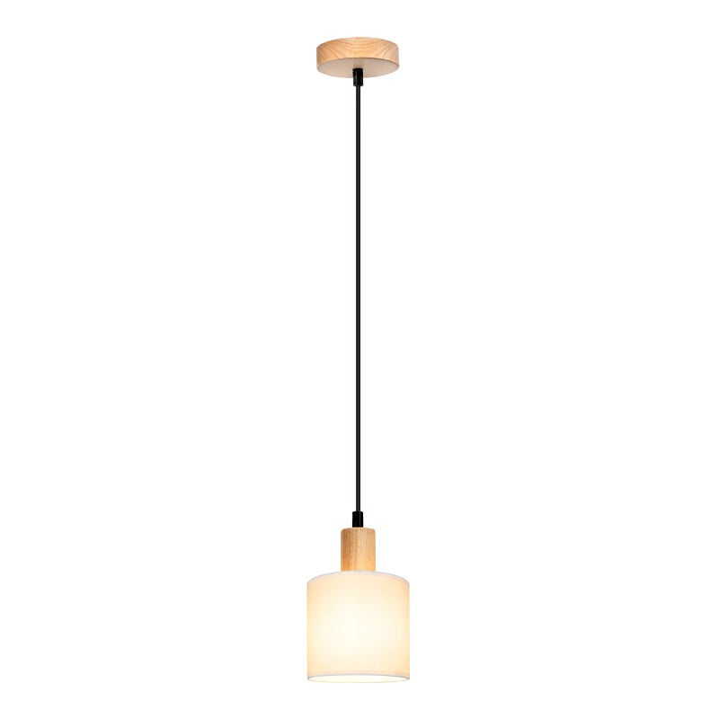 ZMH Biała drewniana lampa wisząca żyrandol, średnica 173 cm, z gniazdem E14, unikatowa głowica lampy, styl vintage i rustykalny