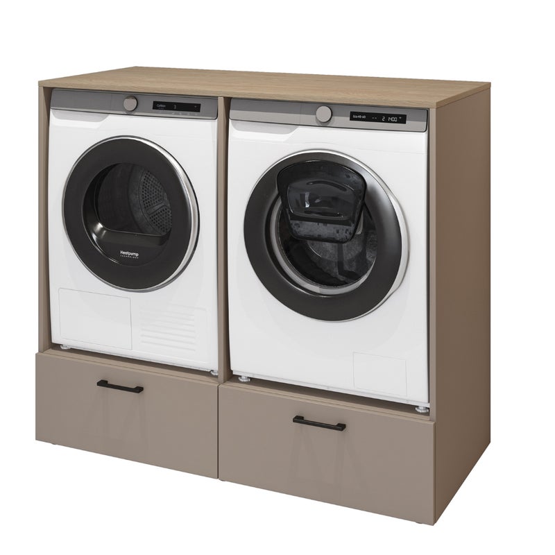 Szafka łazienkowa ROSA 2S 132cm congo/dąb do zabudowy pralki i suszarki