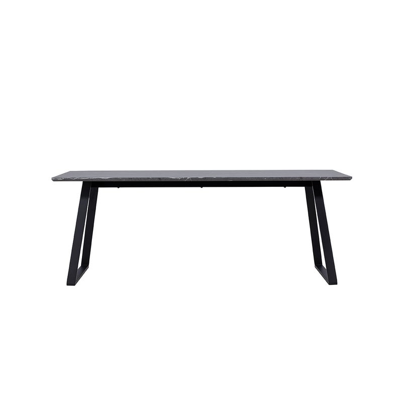 Malaga stół do jadalni marmur dekor 90x200cm ciemny szary,czarny.