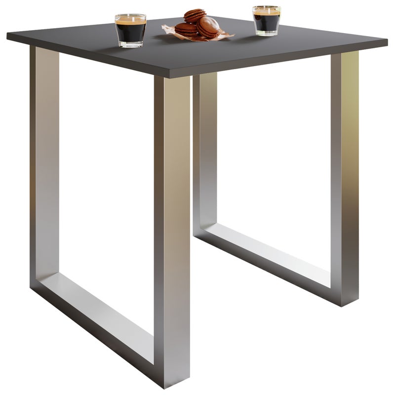 Stół do jadalni Xona Srebro / Antracyt W. 76 x S. 80 x G. 80 cm