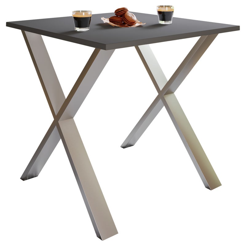 Stół do jadalni Xona Srebro / Antracyt W. 76 x S. 80 x G. 50 cm