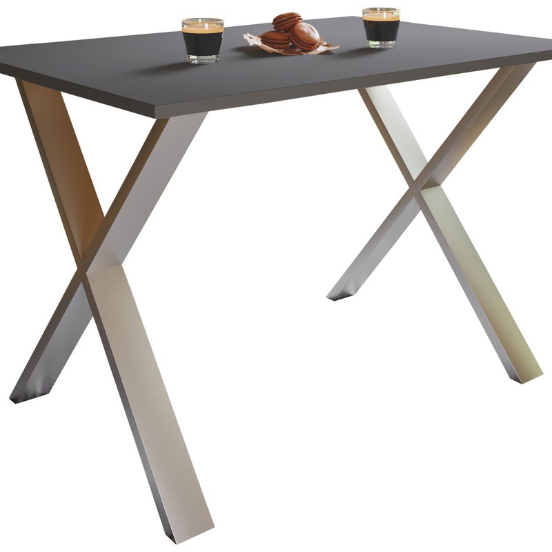 Stół do jadalni Xona Srebro / Antracyt W. 76 x S. 140 x G. 50 cm