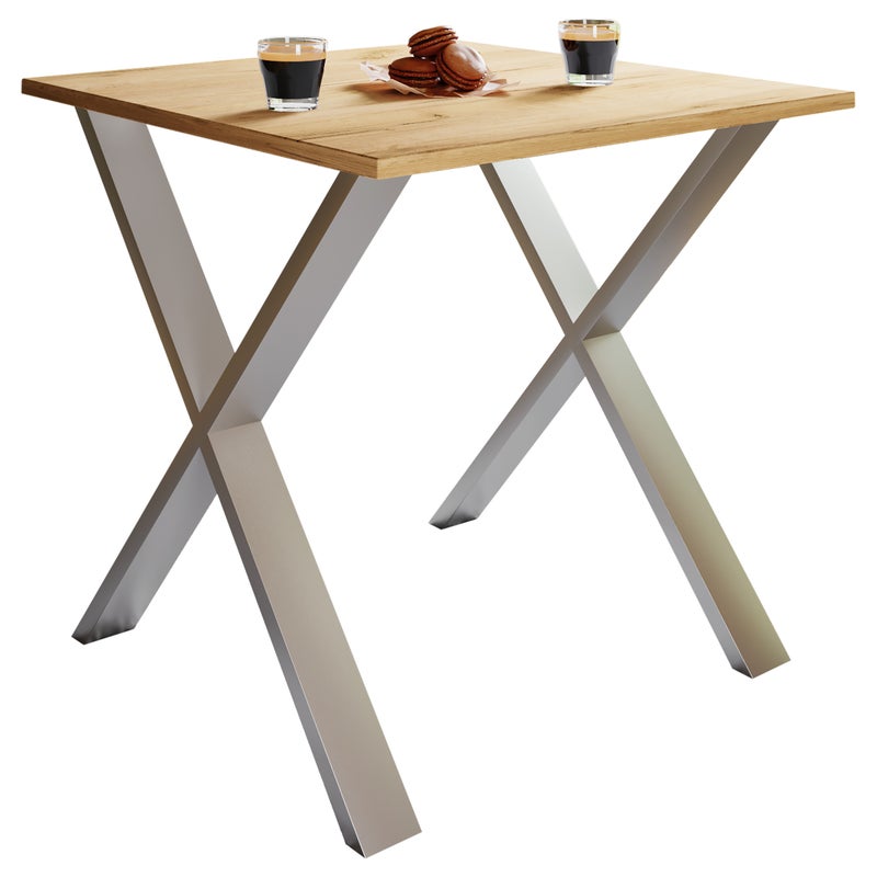 Stół do jadalni Xona Srebro / Dąb miodowy W. 76 x S. 80 x G. 50 cm