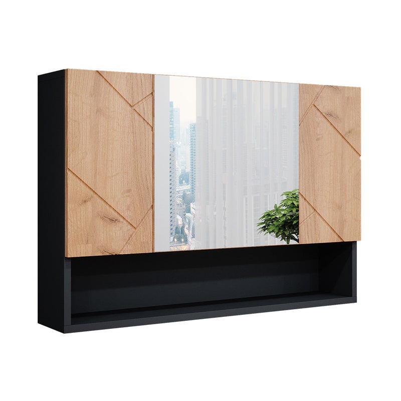 Vicco Szafka łazienkowa z lustrem Irma, Złoty dąb power/antracyt, 80.1 x 55 cm