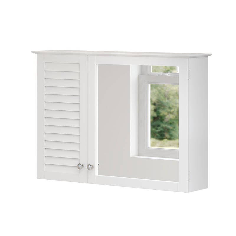 Vicco Szafka z lustrem w łazience Riad, Biały, 68 x 48 cm z 2 drzwiami