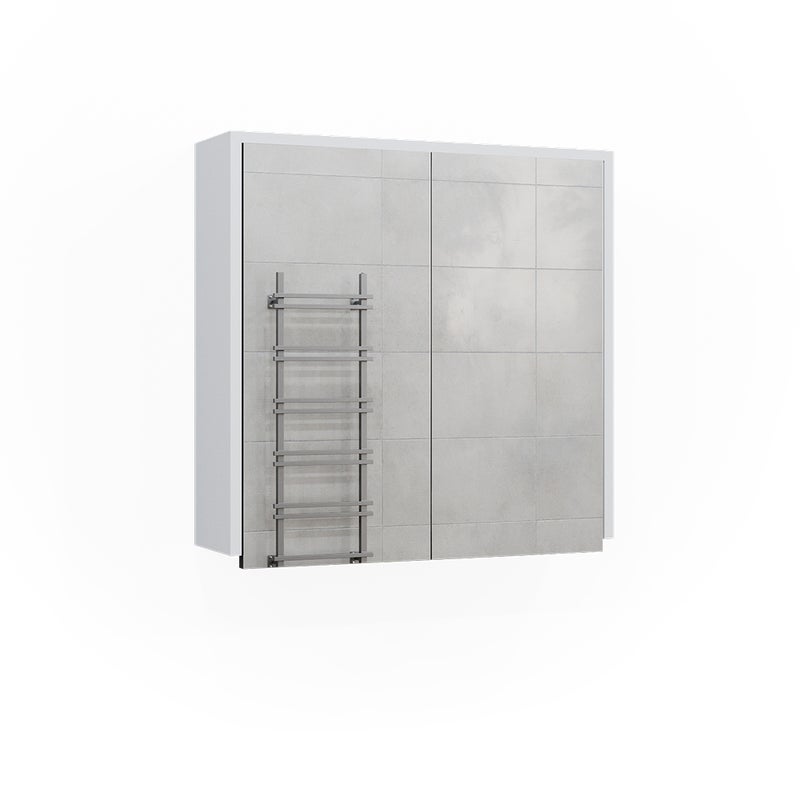 Vicco Szafka z lustrem w łazience Maltin, Biały/antracyt, 60 x 58 cm z dwoma lustrzanymi drzwiami