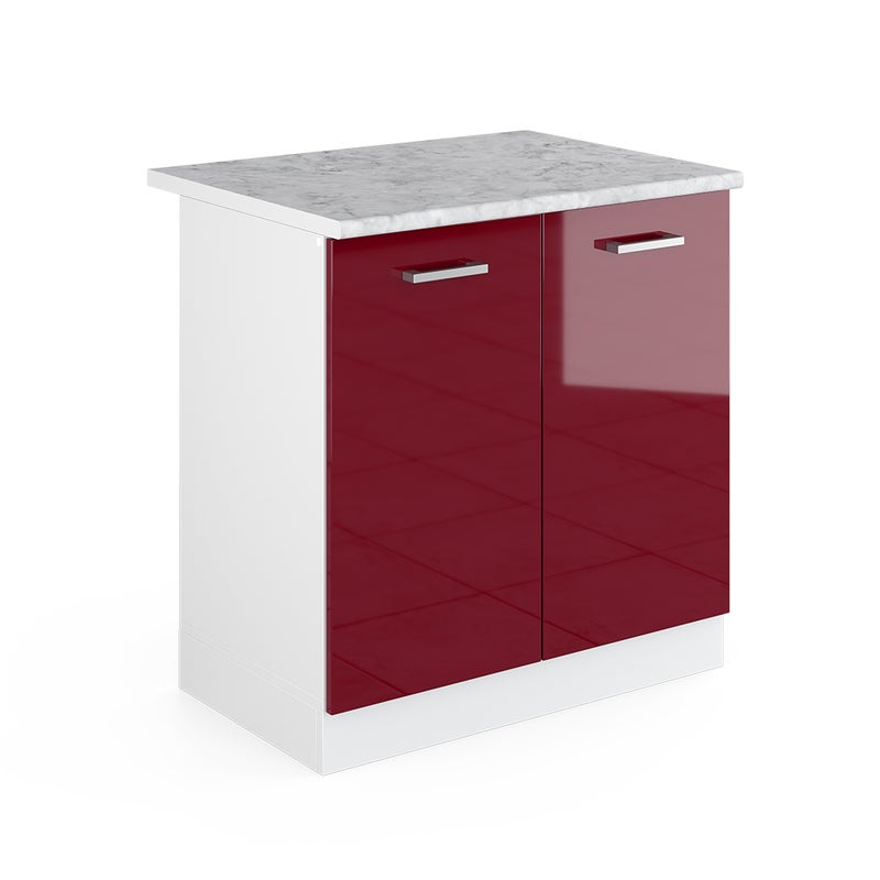 Vicco Szafka pod zlew R-Line, Czerwony połysk, 80 cm , BP Marmur