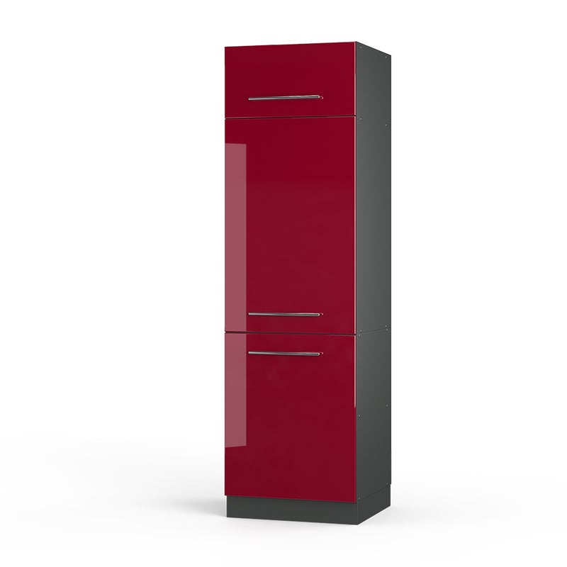 Vicco Szafka na lodówkę Fame-Line, Bordowa Czerwień wysoki połysk, 60 cm