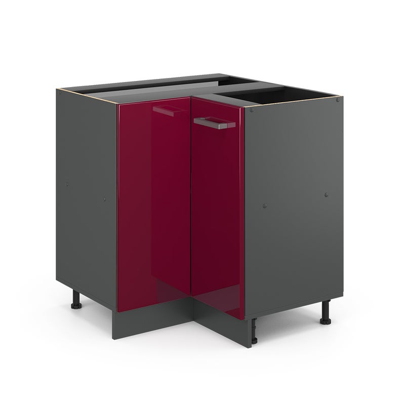 Vicco Szafka narożna R-Line, Czerwony połysk, 75.6 cm bez blatu roboczego