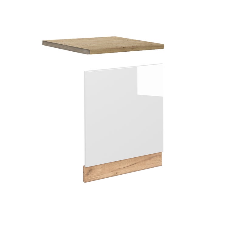 Vicco Panel przedni Fame-Line, Biały wysoki połysk, 60 cm , BP Dąb