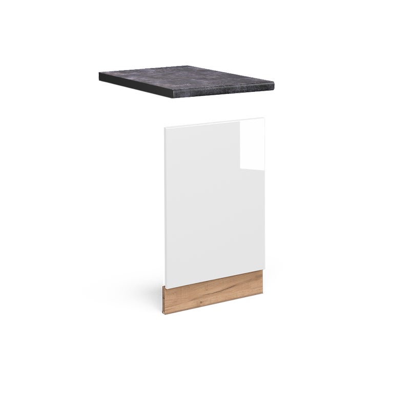 Vicco Panel przedni Fame-Line, Biały wysoki połysk, 45 cm , BP Antracyt