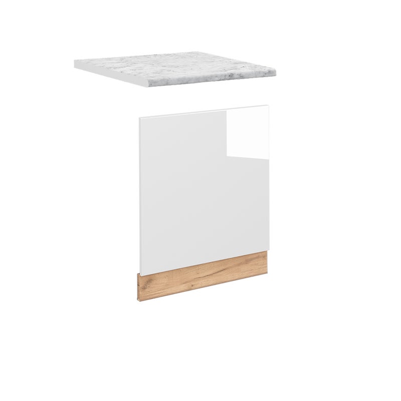 Vicco Panel przedni Fame-Line, Biały wysoki połysk, 60 cm , BP Marmur