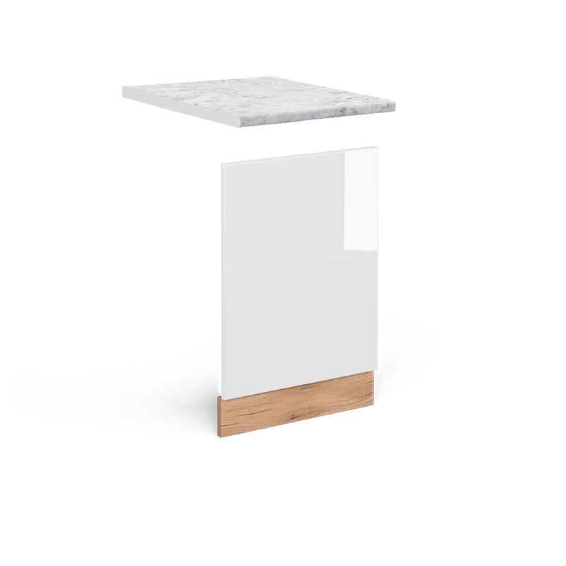 Vicco Panel przedni R-Line, Biały wysoki połysk, 45 cm , BR Marmur