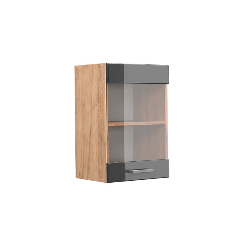 Vicco Szklana szafka kuchenna R-Line, Antracyt wysoki połysk, 40 cm