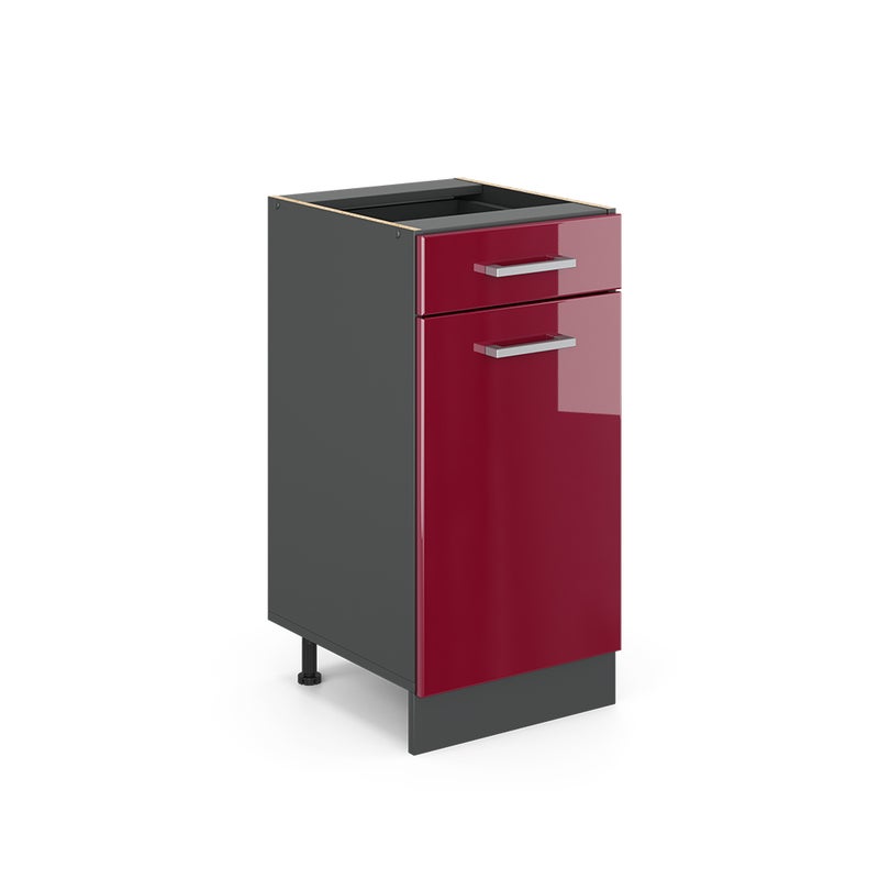Vicco Szafka dolna do kuchni R-Line, Czerwony połysk, 40 cm bez blatu roboczego