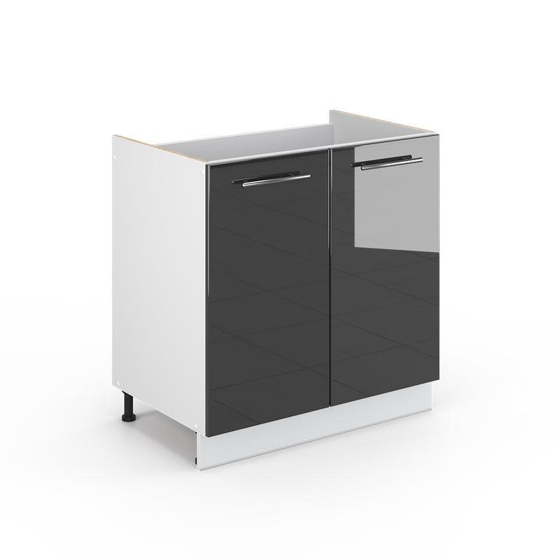 Vicco Szafka pod zlew Fame-Line, Antracyt wysoki połysk, 80 cm bez blatu roboczego
