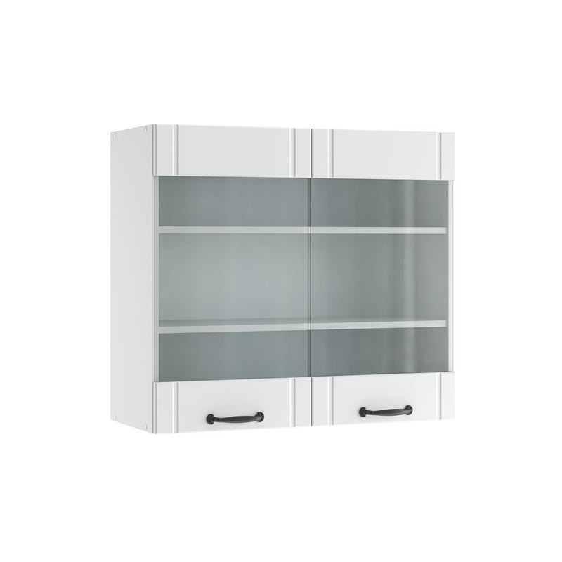 Vicco Szklana szafka kuchenna Fame-Line, Biały domek wiejski, 80 cm