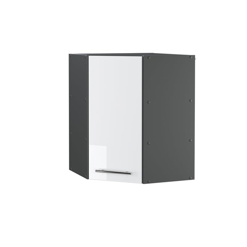 Vicco Szafka wisząca narożna Fame-Line, Biały wysoki połysk, 57 cm