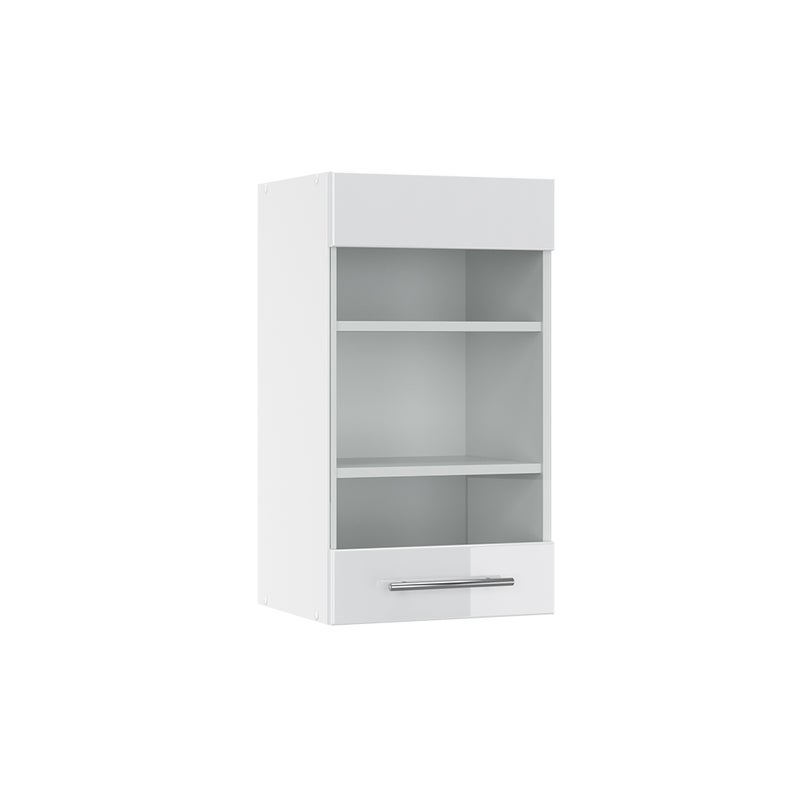 Vicco Szklana szafka kuchenna Fame-Line, Biały wysoki połysk, 40 cm