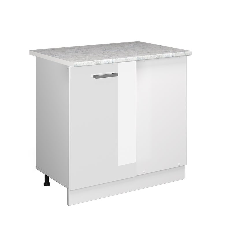 Vicco Szafka narożna R-Line, Biały wysoki połysk, 86 cm , BP Marmur