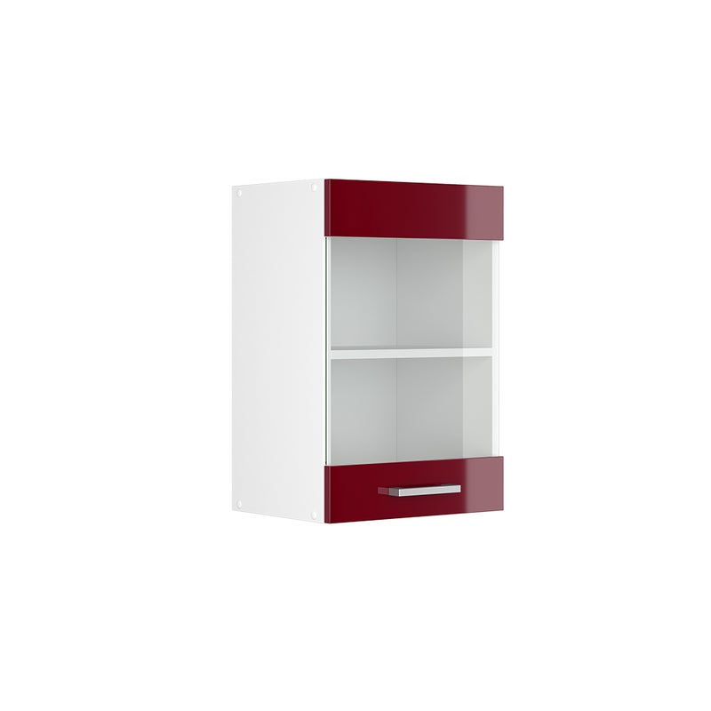 Vicco Szklana szafka kuchenna R-Line, Czerwony połysk, 40 cm