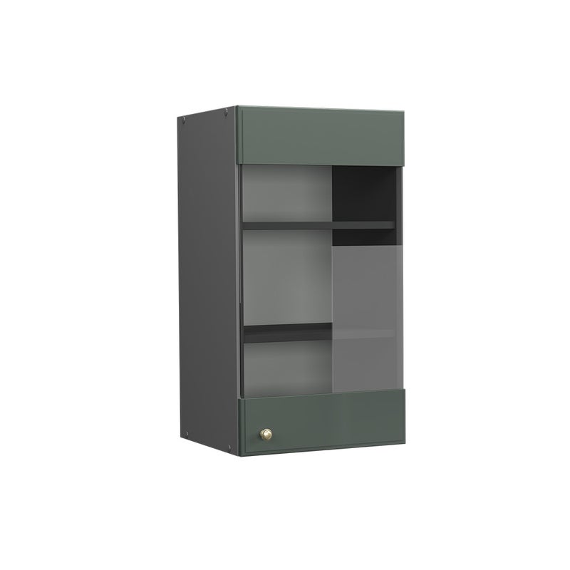 Vicco Szklana szafka kuchenna Fame-Line, Green Gold Country, 40 cm
