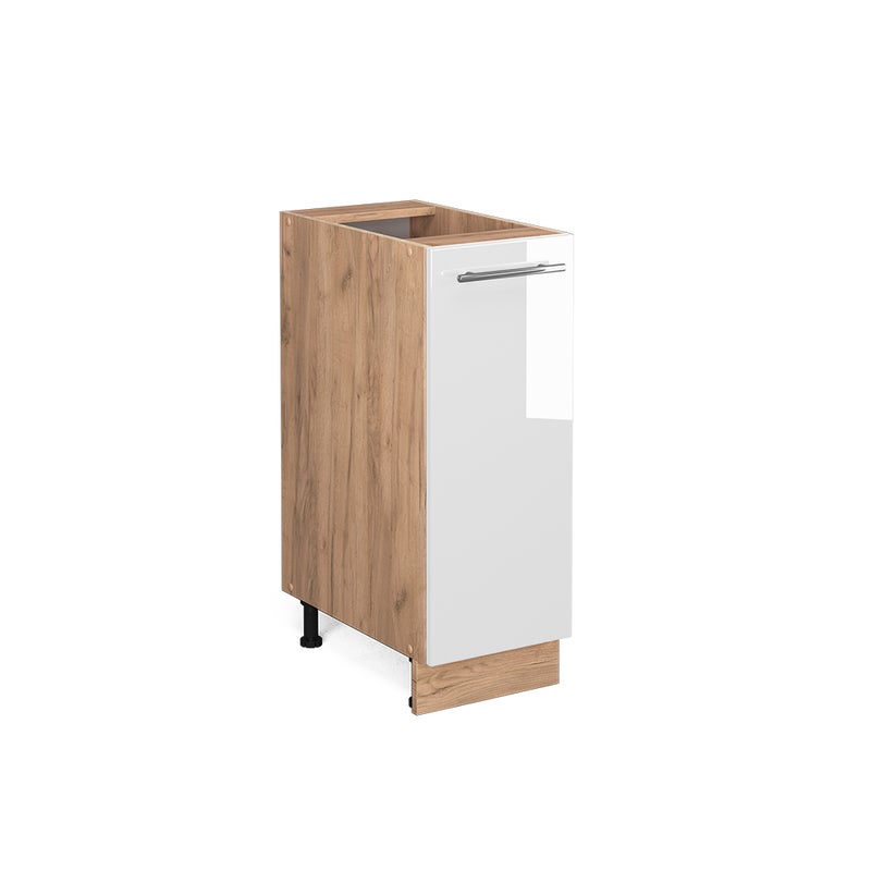 Vicco Szafka apteczna Fame-Line, Biały wysoki połysk, 30 cm bez blatu roboczego