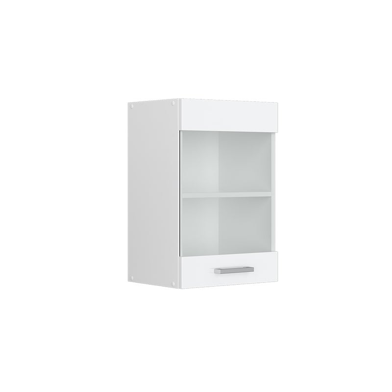 Vicco Szklana szafka kuchenna R-Line, Biały wysoki połysk, 40 cm