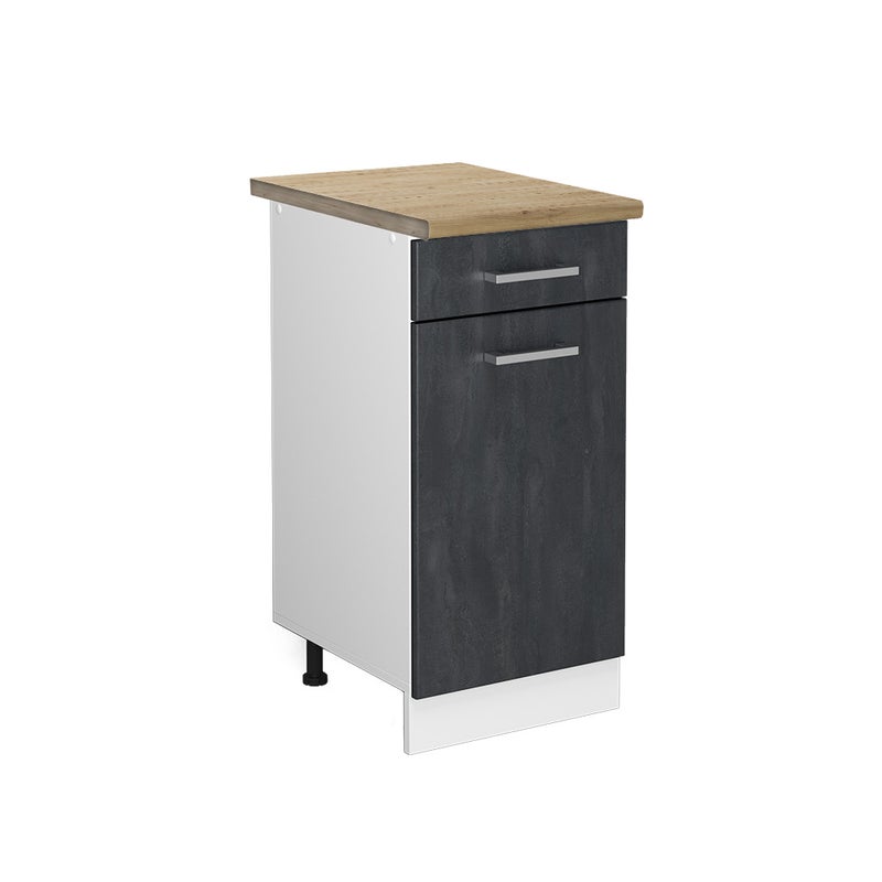 Vicco Szafka dolna do kuchni R-Line, Czarny beton, 40 cm BP Dąb