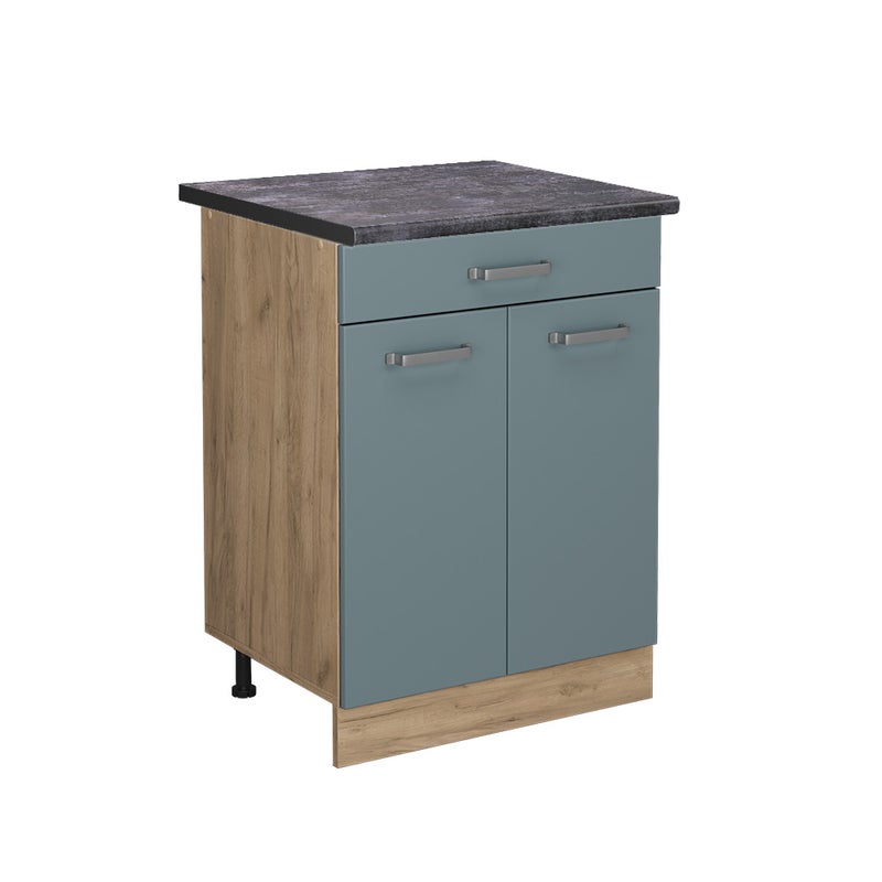 Vicco Szafka dolna do kuchni R-Line, Niebiesko-szary, 60 cm z szufladą, BP Antracyt