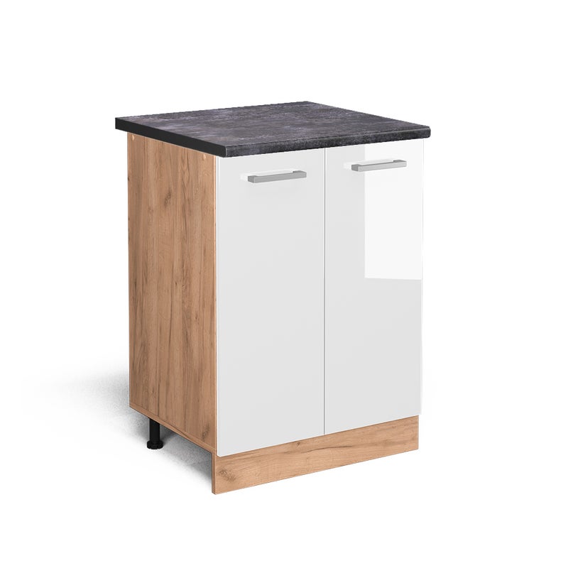 Vicco Szafki kuchenne R-Line, Biały wysoki połysk, 60 cm , BP Antracyt