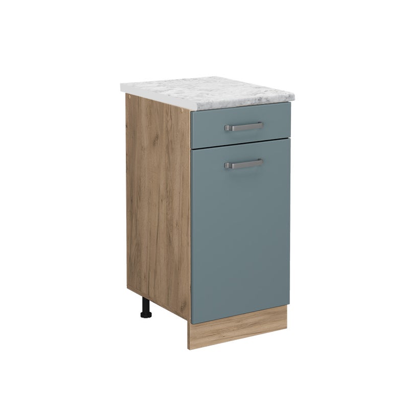 Vicco Szafka dolna do kuchni R-Line, Niebiesko-szary, 40 cm BR Marmur