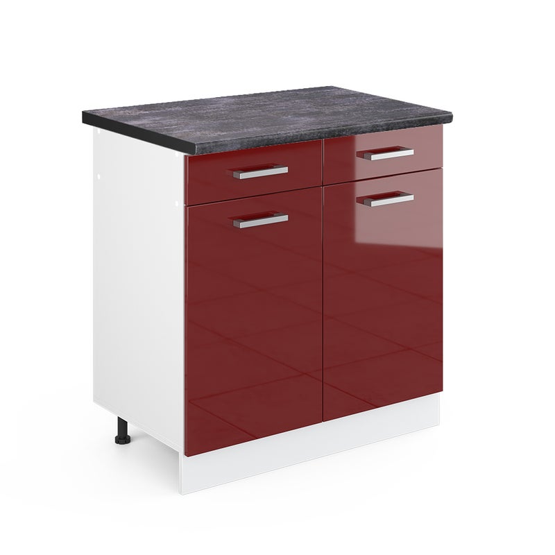 Vicco Szafka dolna do kuchni R-Line, Czerwony połysk, 80 cm , BP Antracyt