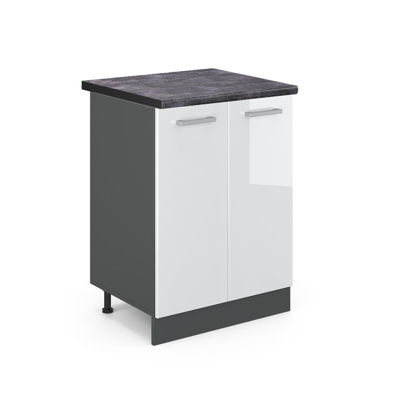 Vicco Szafki kuchenne R-Line, Biały wysoki połysk, 60 cm , BP Antracyt