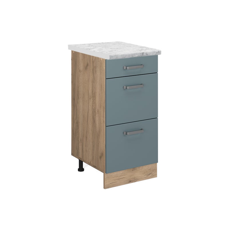 Vicco Szafka dolna do kuchni R-Line, Niebiesko-szary, 40 cm BR Marmur